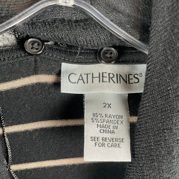 Catherines Top Womens 2X Detachable Scarf Work Office Everyday Casual Stretchy - Picture 8 of 10